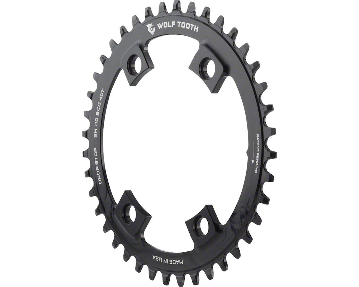 Wolf Tooth Components Shimano 4-Bolt Chainring (Black) (Drop-Stop B) (Single) (38T) (110mm Asym. BCD)