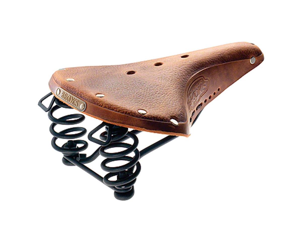 Brooks B67 Pre-Aged Men’s Saddle (Tan) (Black Steel Rails) (210mm)