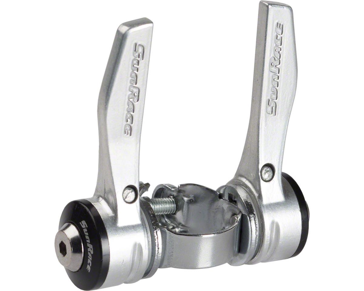 Sunrace SLR30 Clamp-On Shifters (Silver) (Pair) (2/3 x 7 Speed) (28.6mm Clamp)