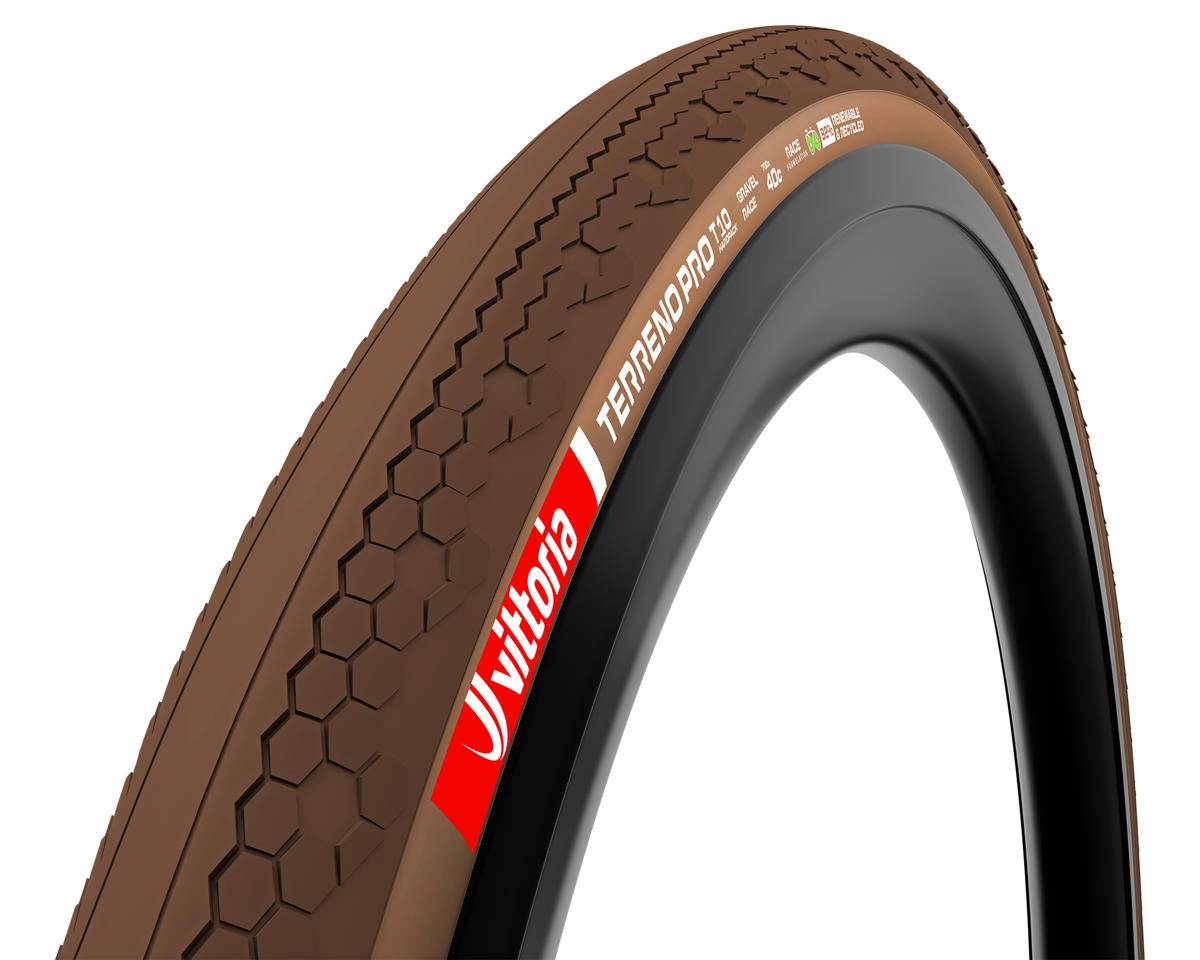 Vittoria Terreno Pro T10 Hardpack Gravel Race Tubeless Tire (Natural Brown) (700c) (45mm) (Eco Gravel Race)