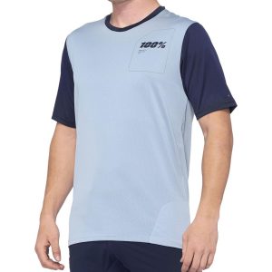 100% Ridecamp Men’s Short Sleeve Jersey (Light Slate/Navy) (S)
