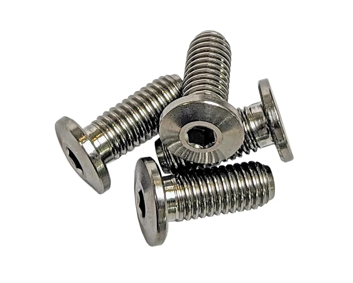 Terske Ultra-Low Head Titanium Bottle Cage Bolts (Natural Ti) (4 Pack)