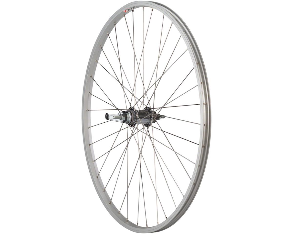 Quality Wheels Value Single Wall Series Coaster Brake Rear Wheel (700c) (3/8″ x 124mm) (Coaster Brake) (3 Prong Cog) (Silver)