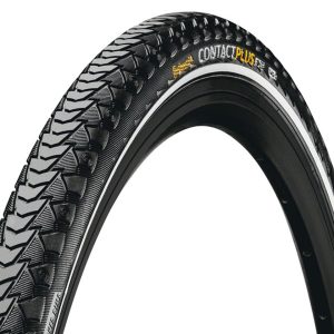 Continental Contact Plus City Tire (Black/Reflex) (28″) (1-1/2″) (635 ISO) (Wire) (SafetyPlus Breaker) (E50)