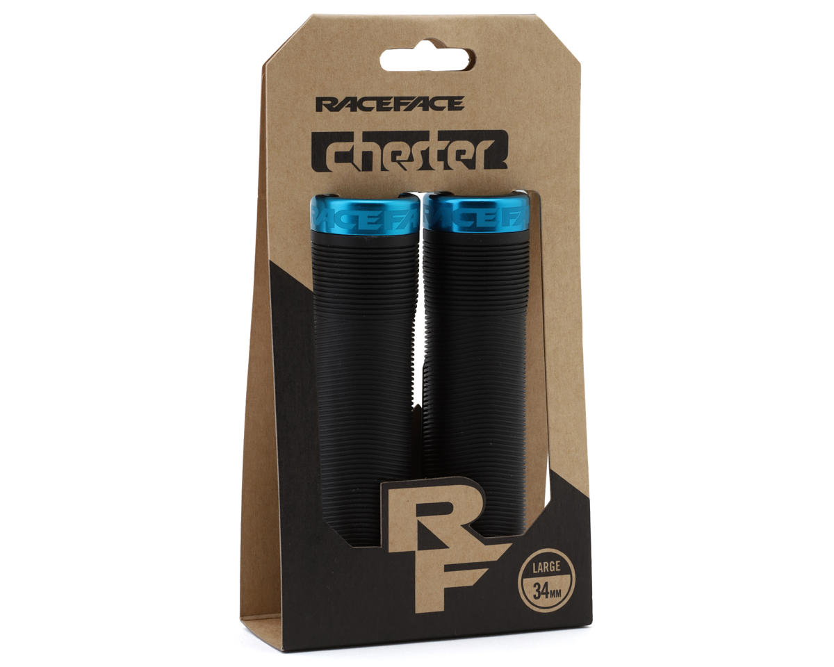 Race Face Chester Lock-On Grips (Black/Turquoise) (34mm)