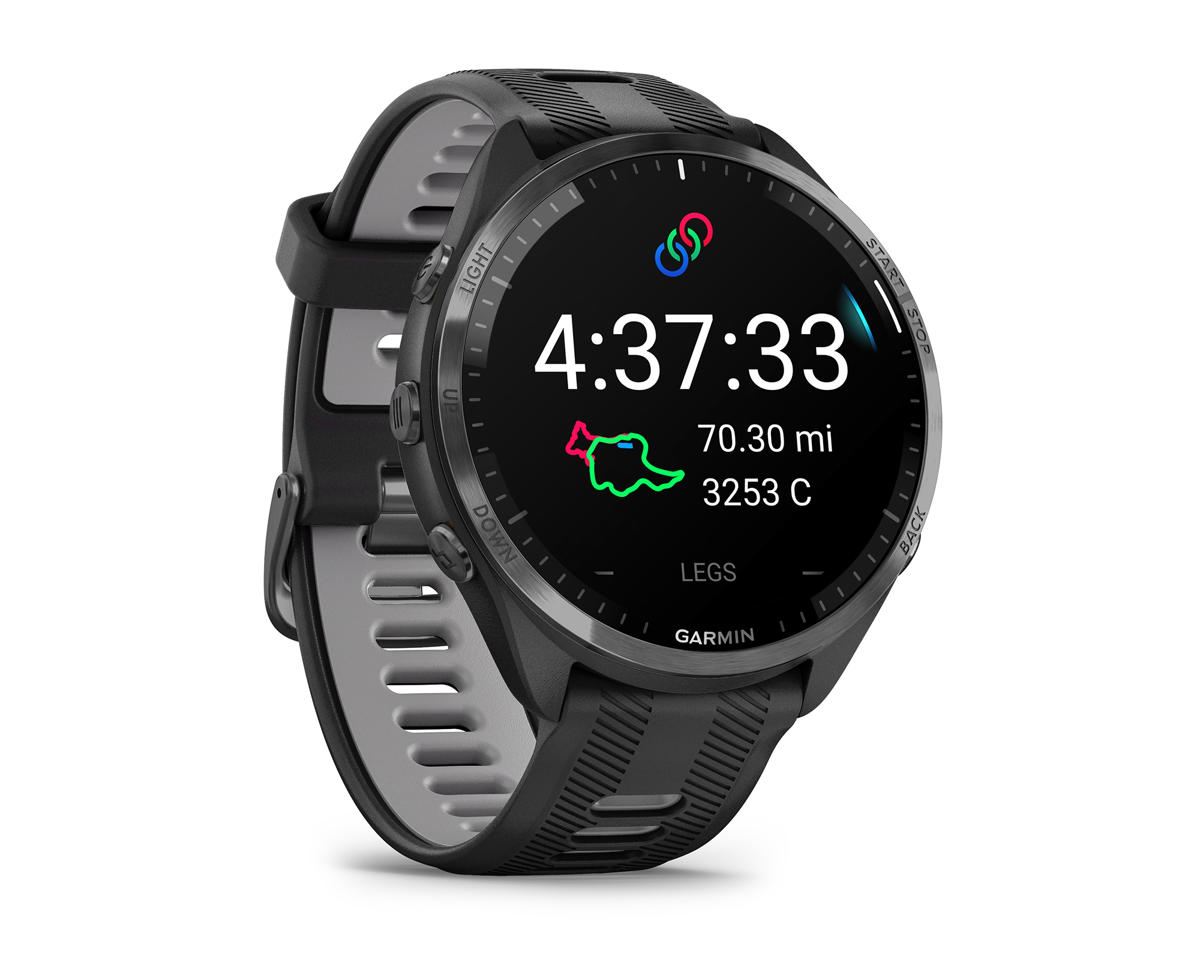 Garmin Forerunner 965 GPS Smartwatch (Black/Powder Grey) (Amoled Display)
