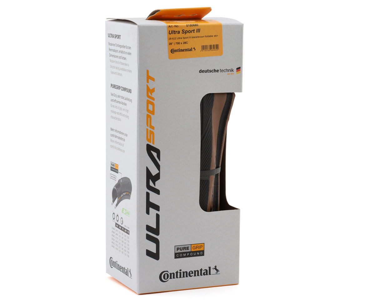 Continental Ultra Sport III Road Tire (Tan Wall) (700c) (28mm) (Folding) (PureGrip)