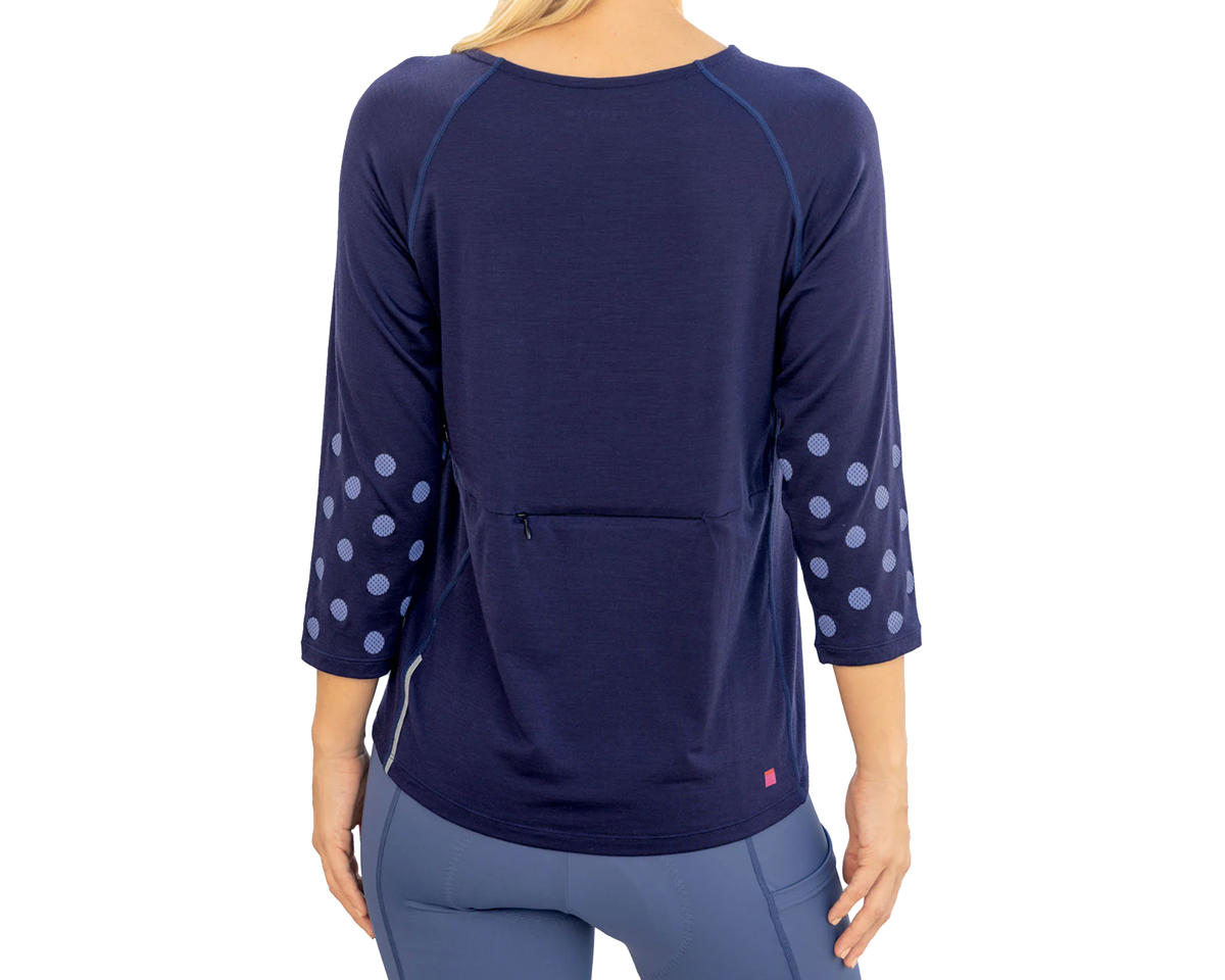 Terry Women’s Merino 3/4 Sleeve Top (Navy) (S)