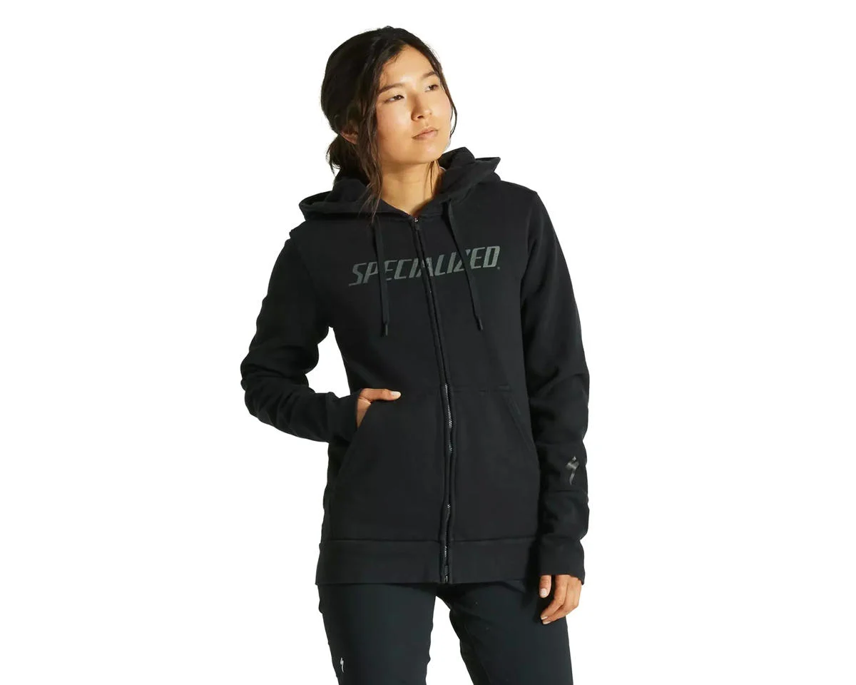 Specialized Women’s Legacy Wordmark Zip-Up Hoodie (Black) (XS)
