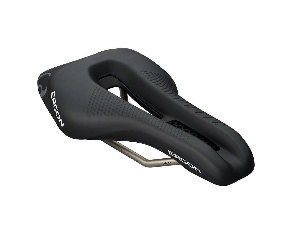 Ergon SR Triathlon Women Mid Saddle (Black) (TiNox Rails) (130mm)