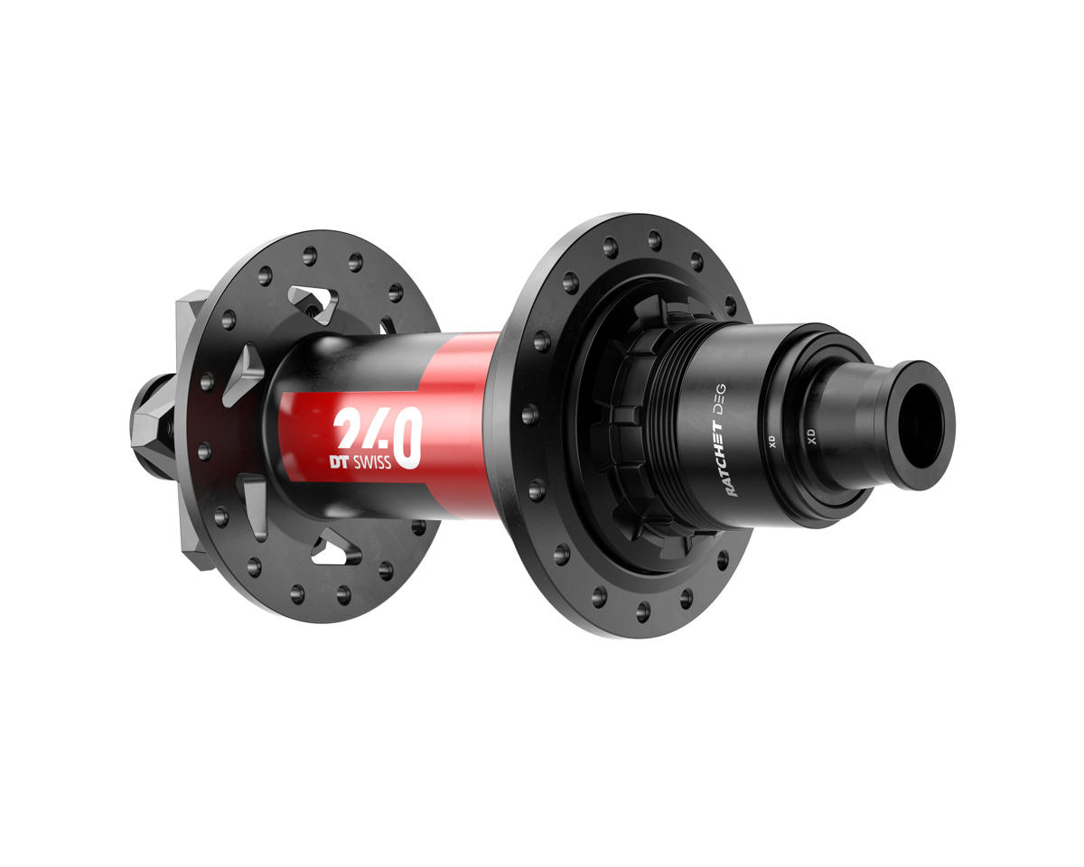 DT Swiss 240 Disc Brake Hubs (Black/Red) (6-Bolt) (SRAM XD) (Ratchet DEG) (12 x 157mm) (28H) (J-Bend)