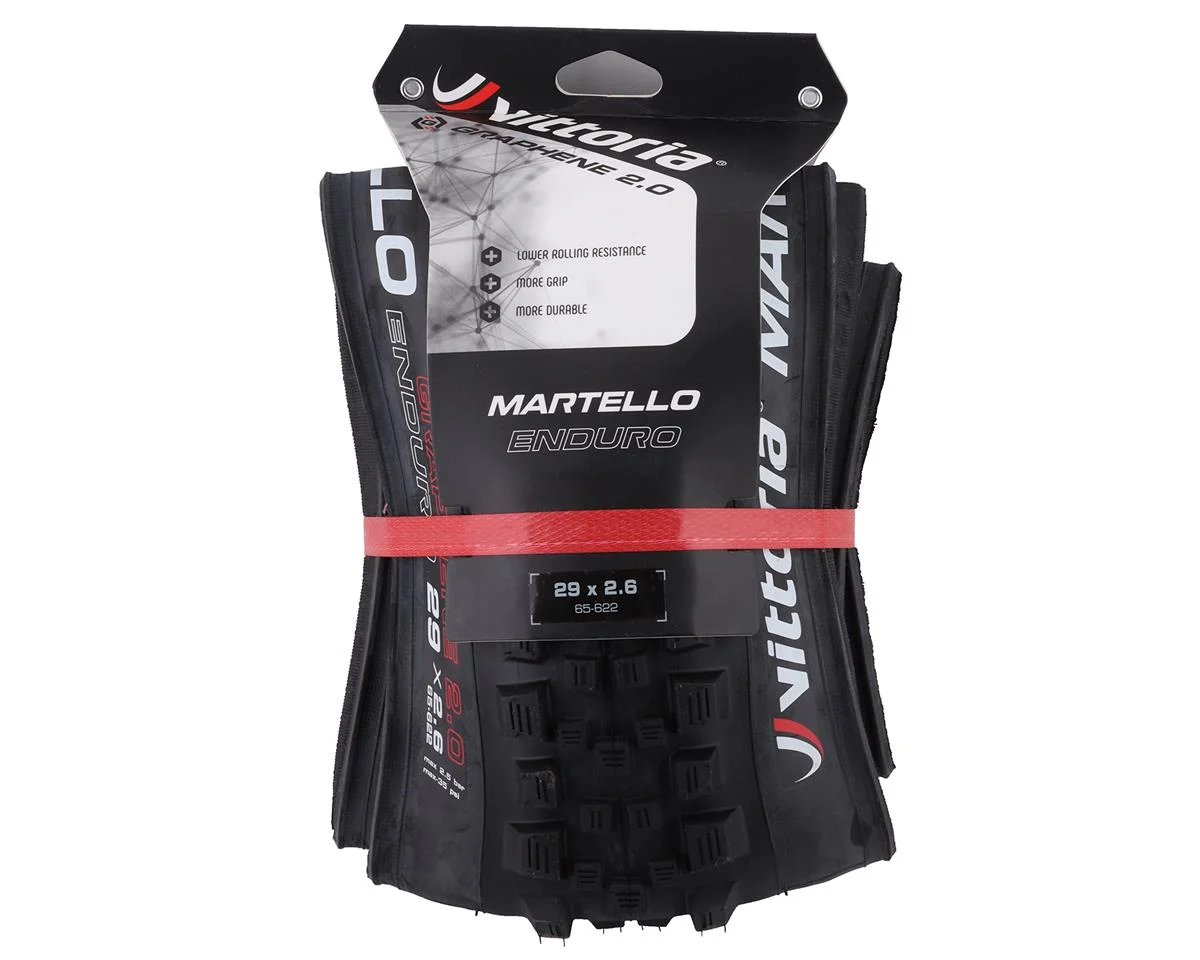 Vittoria Martello Enduro Tubeless Mountain Tire (Black) (29″) (2.6″) (Graphene 2.0 4C/Enduro)