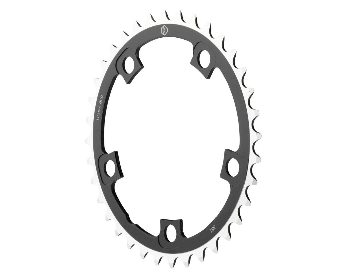 MSW Dimension Chainrings (Black/Silver) (3 x 8/9/10 Speed) (Middle) (110mm BCD) (36T)
