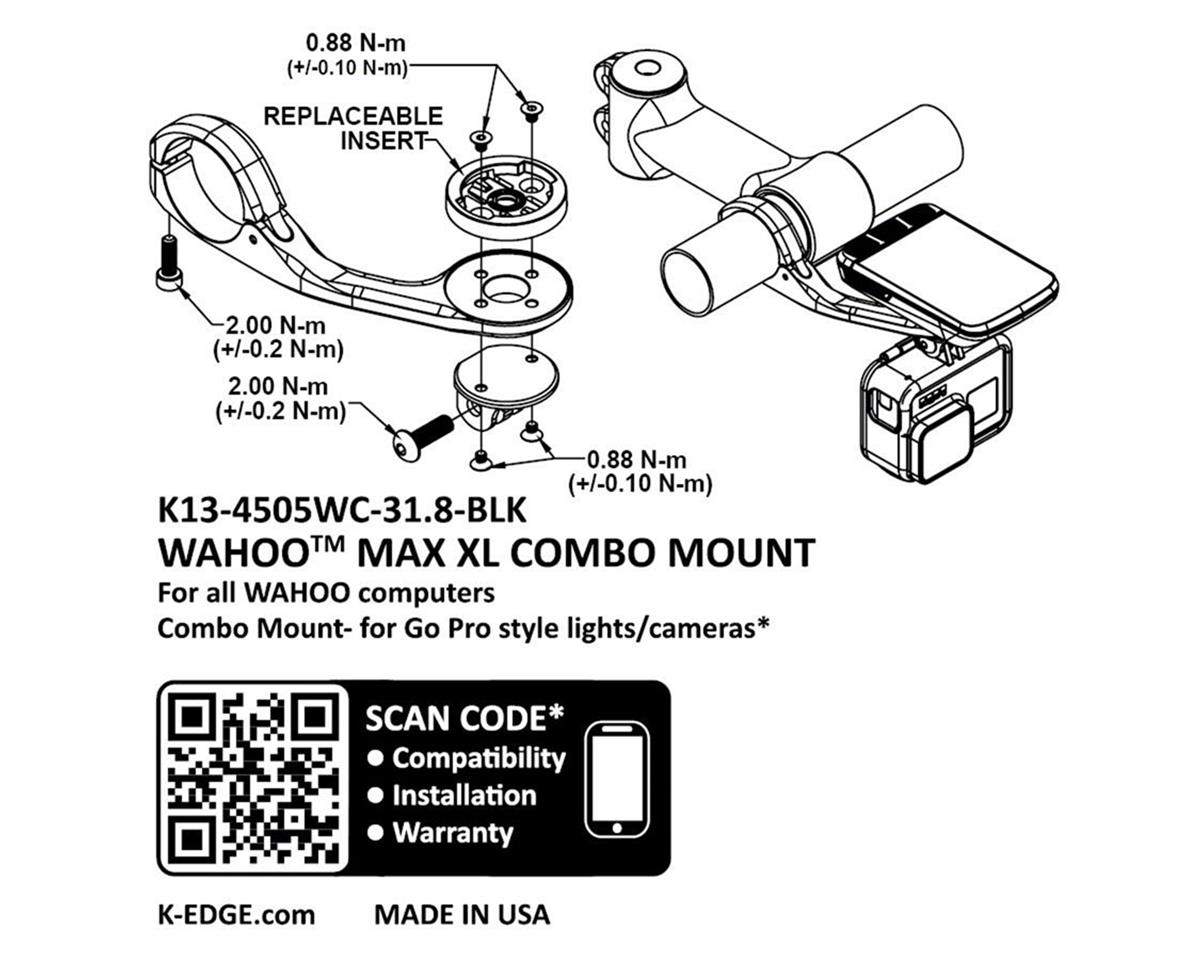 K-Edge Max Combo Mounts (Black) (31.8mm) (w/ GoPro-Style Mount) (Max XL) (Wahoo Insert)