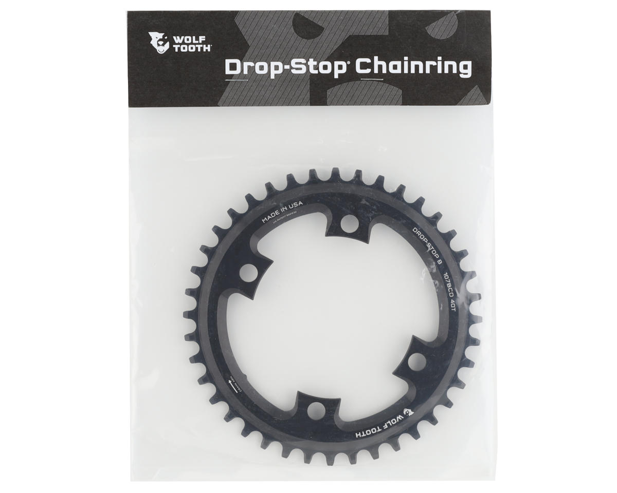 Wolf Tooth Components SRAM Road Chainring (Black) (107mm BCD) (Drop-Stop B) (Single) (40T) (Works for Flattop)
