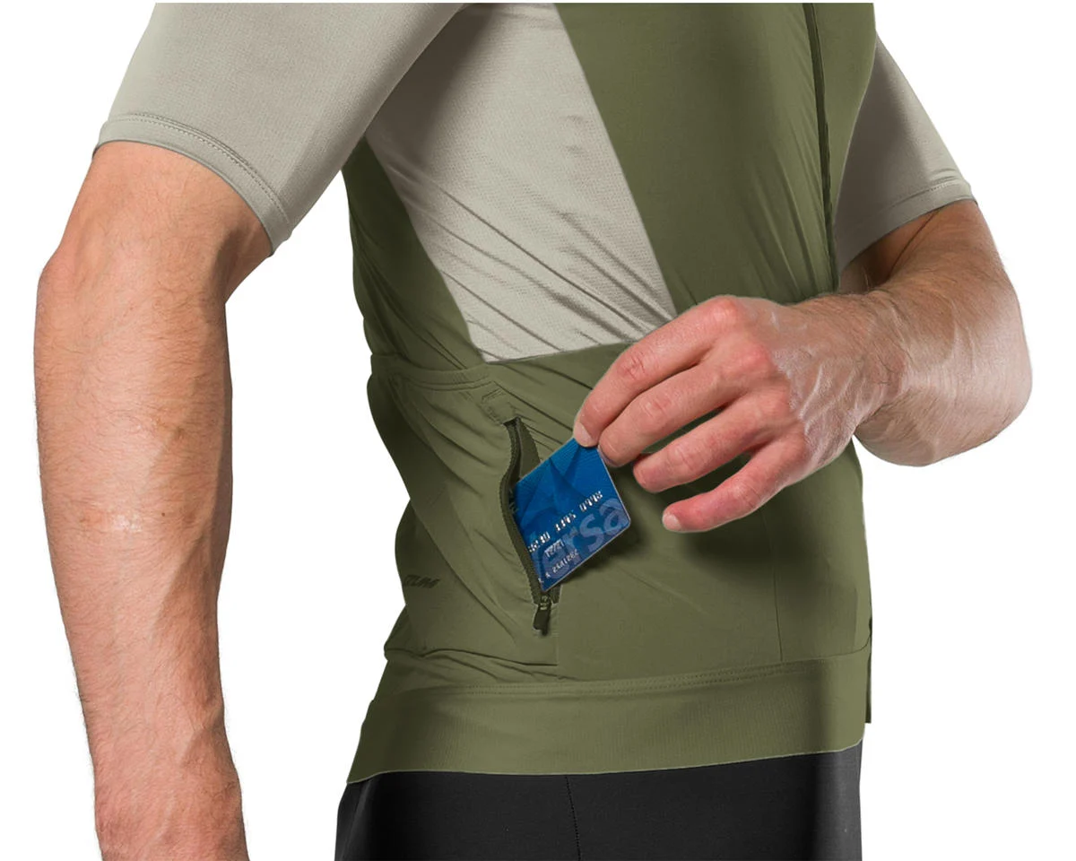 Pearl iZUMi Expedition Short Sleeve Jersey (Deep Lichen Green/Lint) (L)