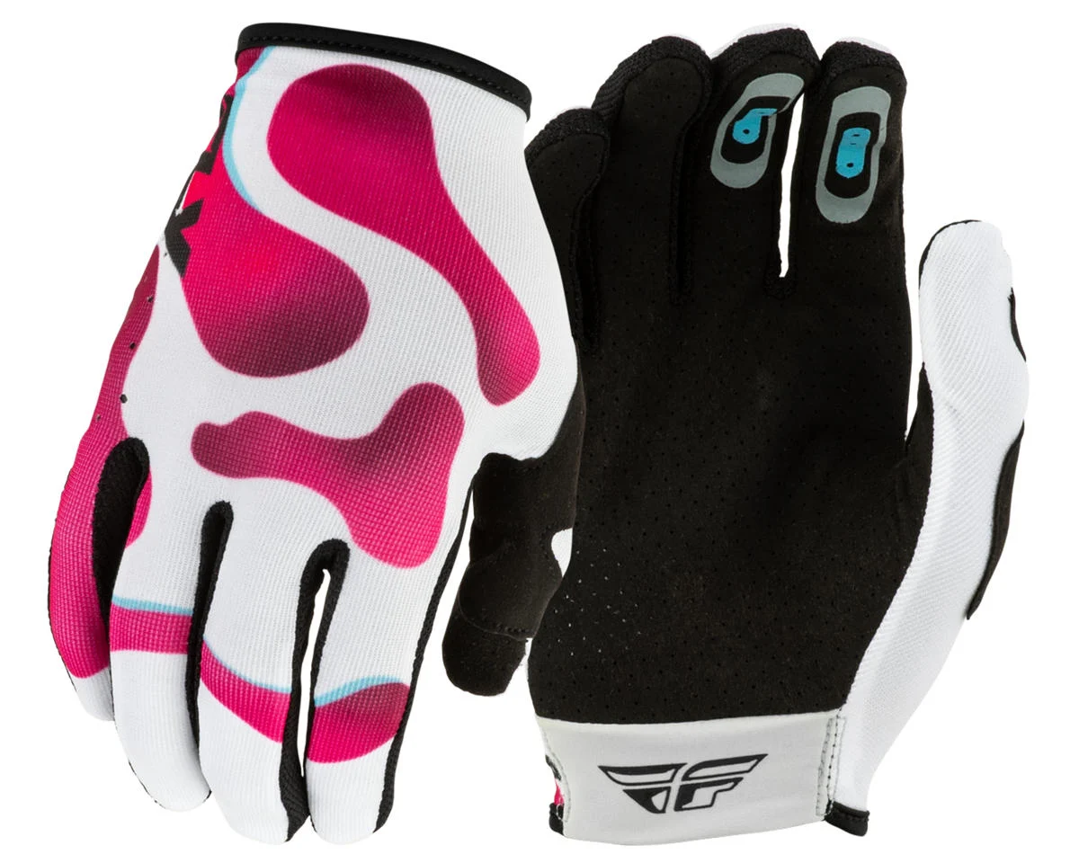 Fly Racing Youth Lite Vibe Gloves (White/Pink/Blue) (Youth L)