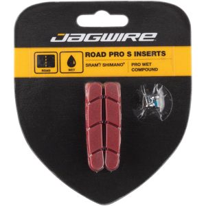 Jagwire Road Pro S Brake Pad Inserts (Black/Red) (For Shimano/SRAM) (1 Pair) (Wet Compound)