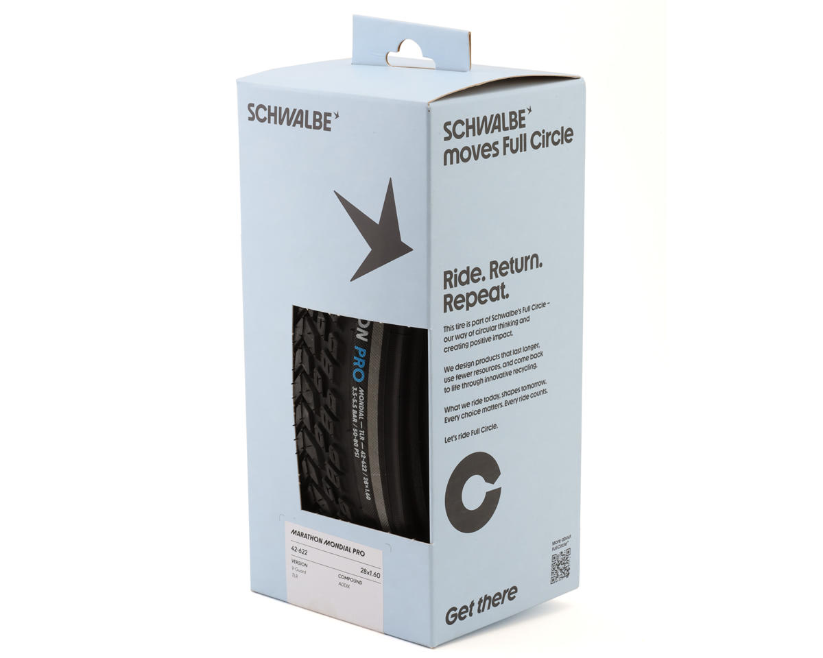 Schwalbe Marathon PRO Mondial Tubeless Touring Tire (Black/Reflex) (700c) (42mm) (Folding) (Addix/Double Defense Pro & V-Guard)