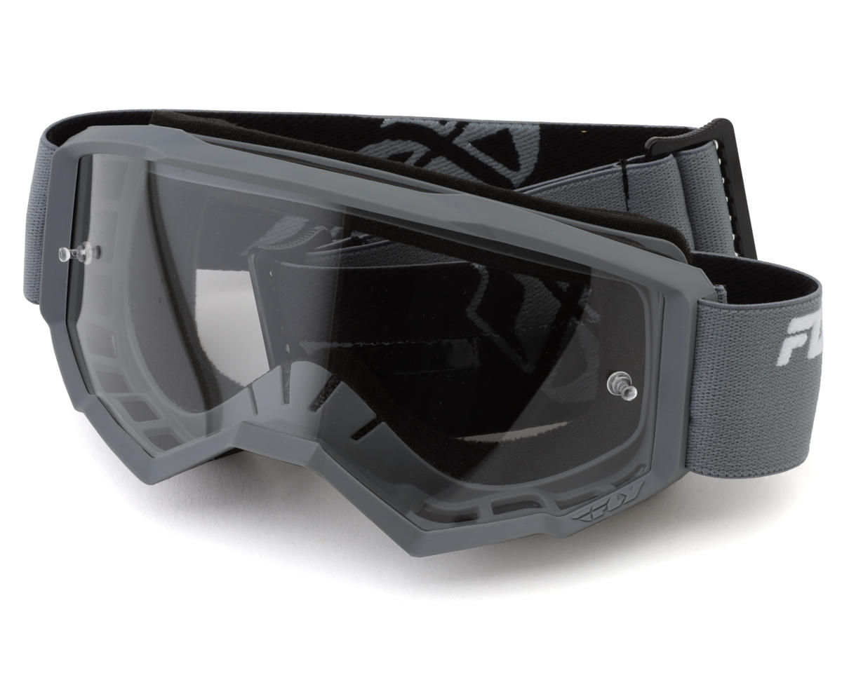 Fly Racing Youth Focus Goggle (Grey/Black) (Clear Lens)
