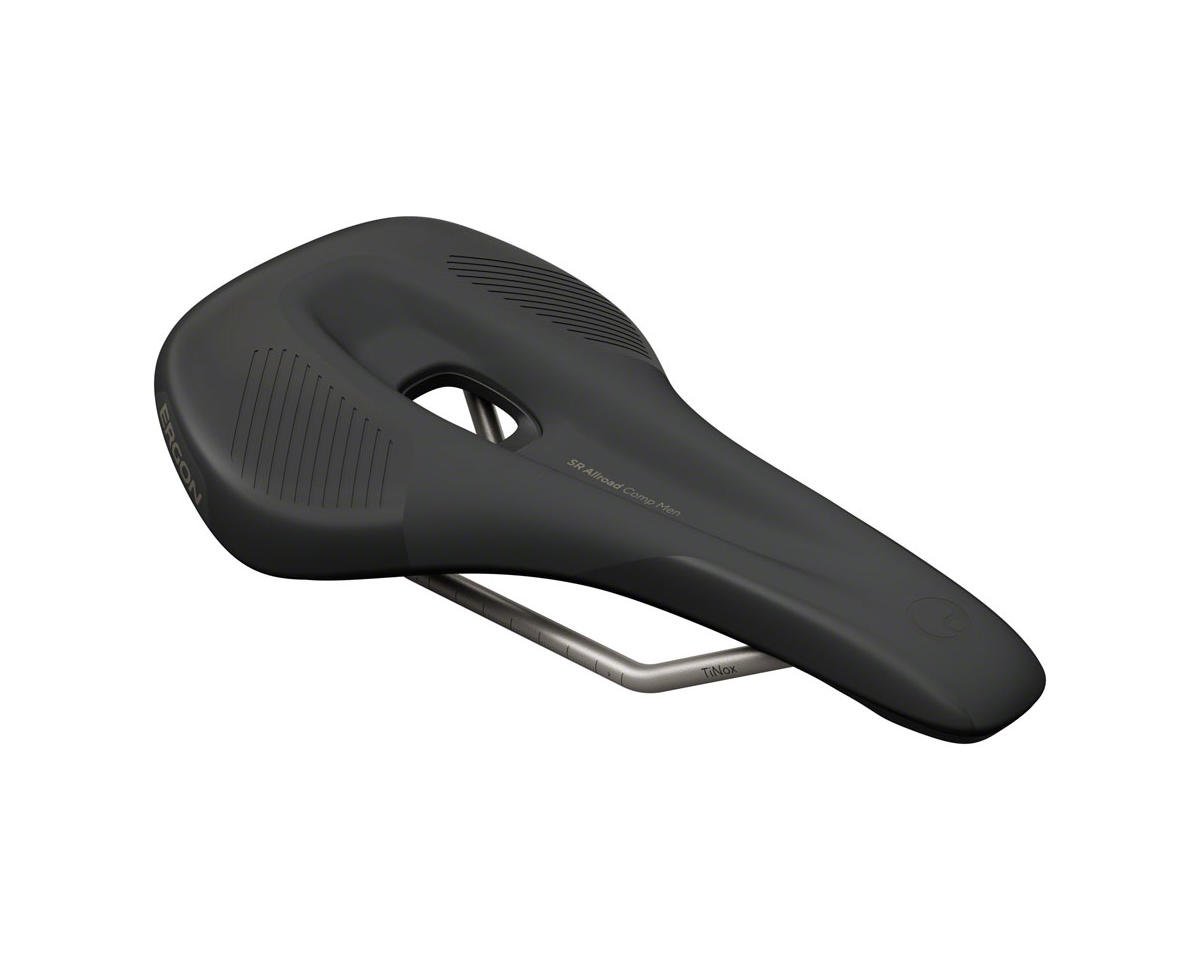Ergon Men’s SR Allroad Comp Saddle (Black) (TiNox SL Rails) (S/M) (143mm)