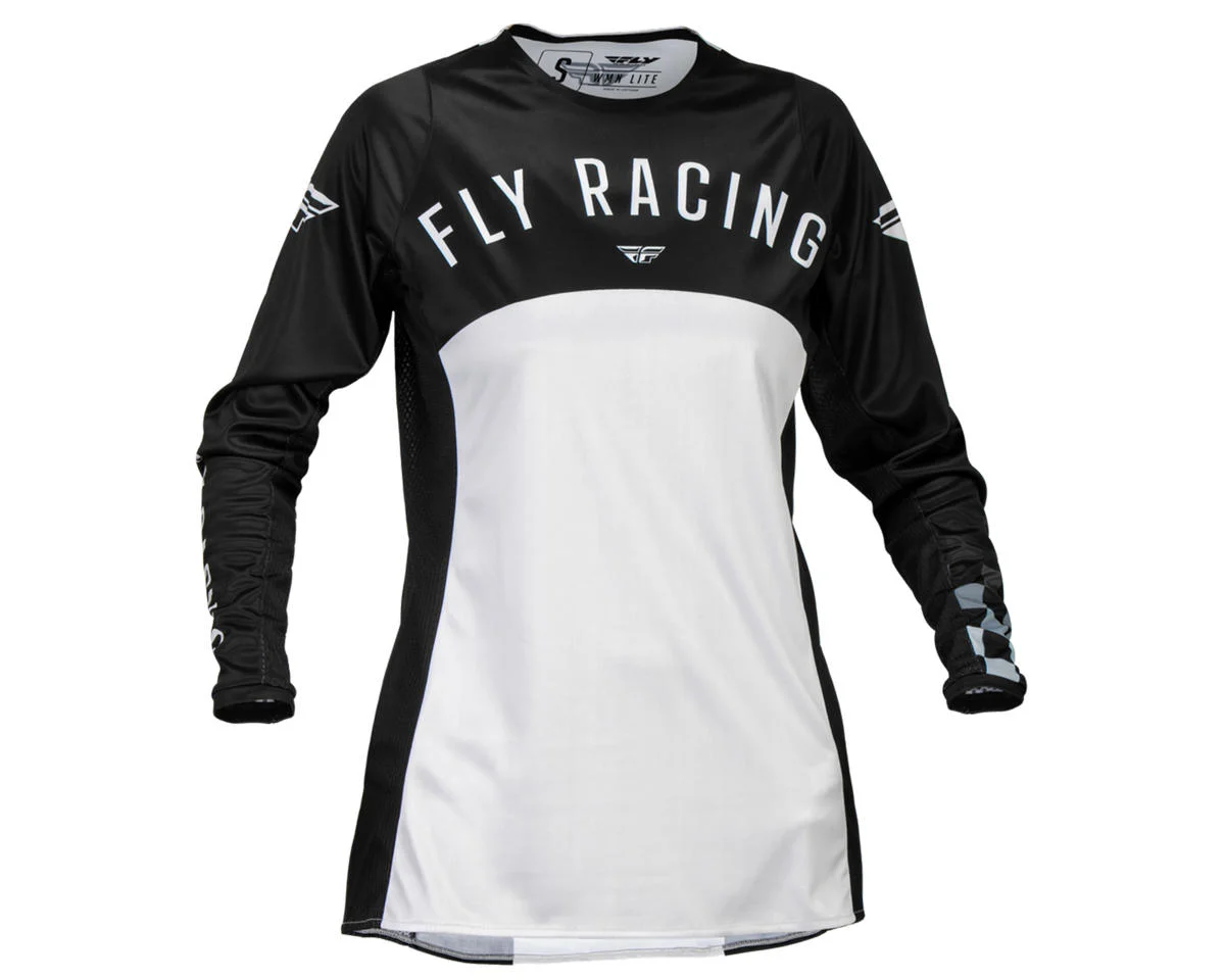 Fly Racing Women’s Lite Long Sleeve Jersey (Black/Light Grey) (L)