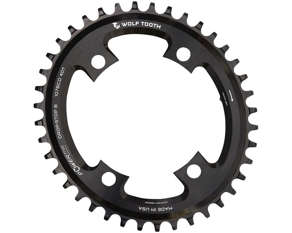 Wolf Tooth Components SRAM Road Elliptical Chainring (Black) (107mm BCD) (Drop-Stop B) (Single) (38T) (Works for Flattop)