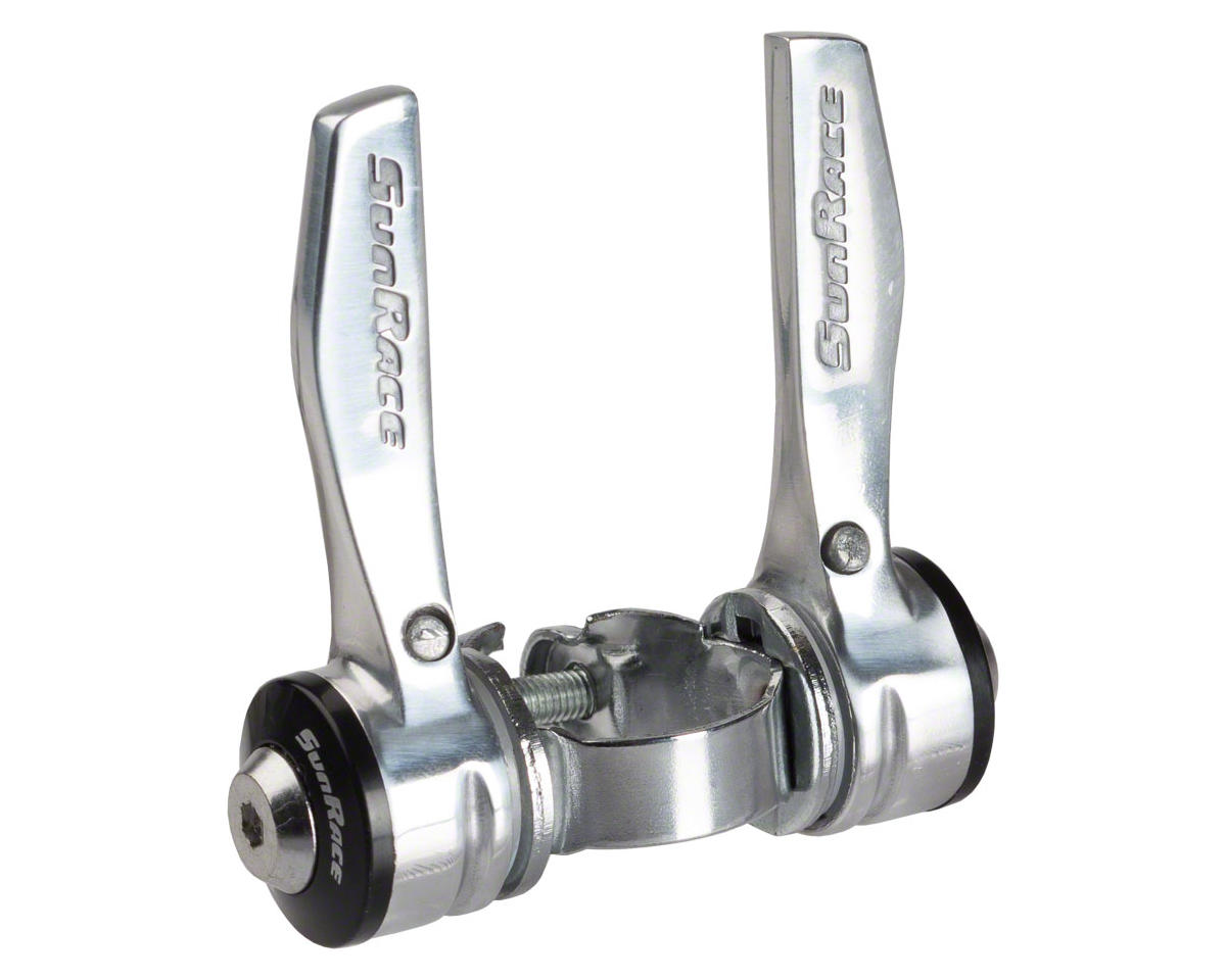 Sunrace SLR80 Clamp-On Shifters (Silver) (Pair) (2/3 x 8 Speed) (28.6mm Clamp)