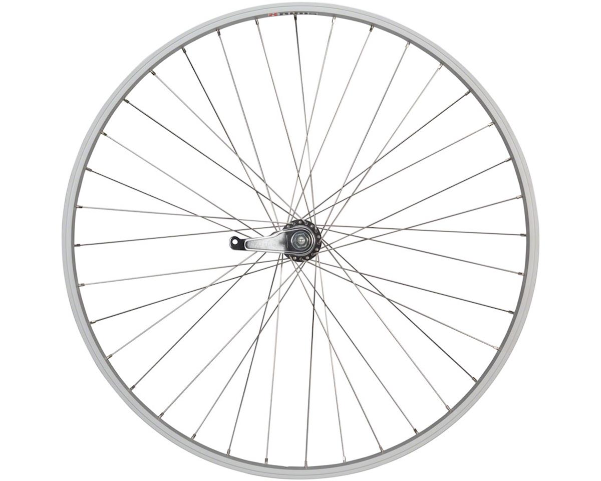 Quality Wheels Value Single Wall Series Coaster Brake Rear Wheel (700c) (3/8″ x 124mm) (Coaster Brake) (3 Prong Cog) (Silver)