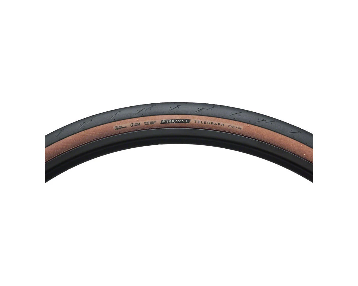 Teravail Telegraph Tubeless Road Tire (Tan Wall) (700c) (35mm) (Light & Supple)