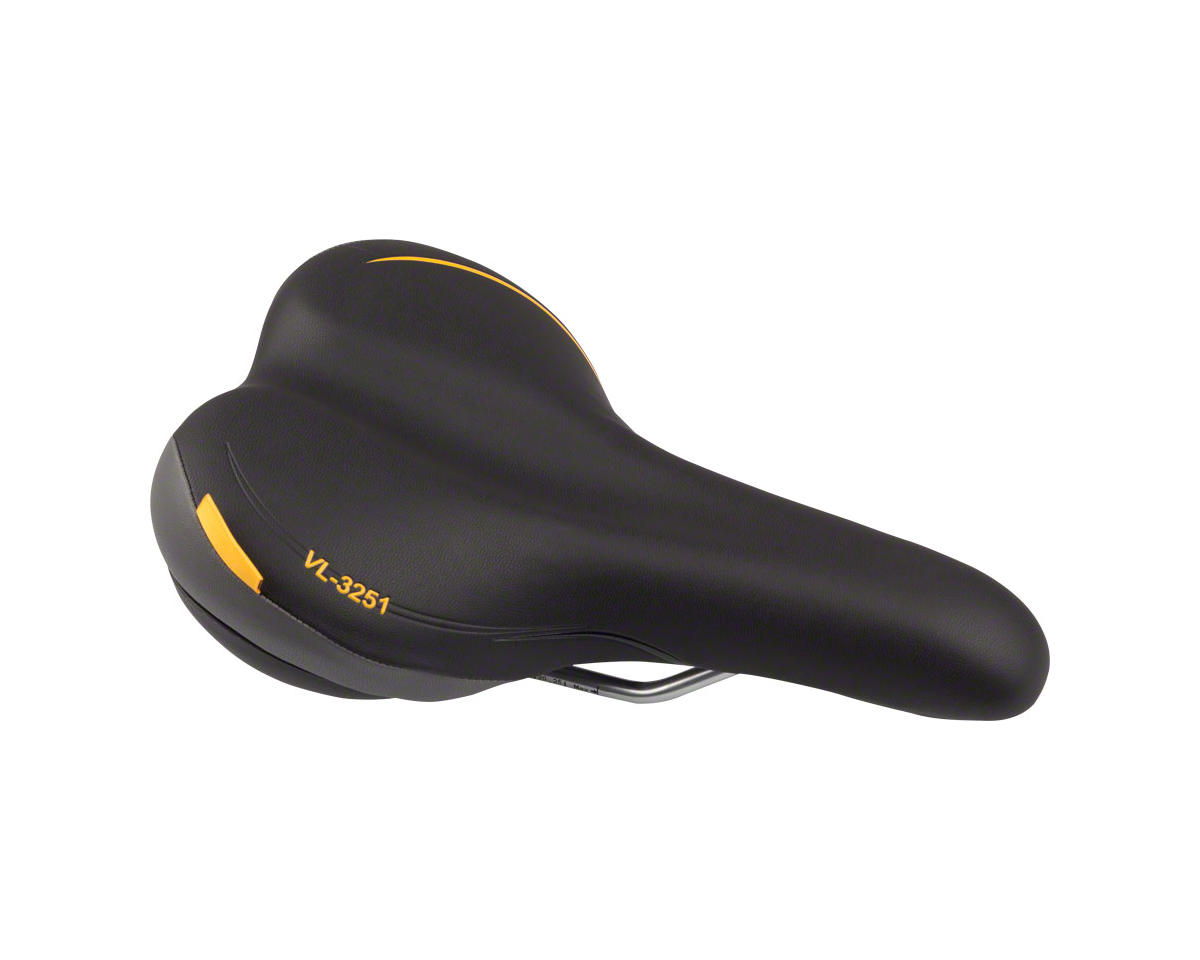 Velo Plush Pace Men’s Saddle (Black) (Steel Rails) (175mm)