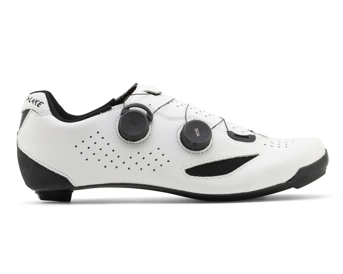 Lake Cycling CX239 Road Shoes (White/Black) (44.5)