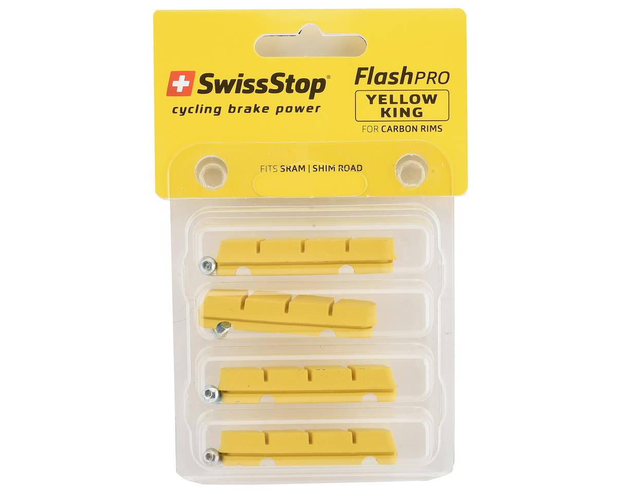 SwissStop Yellow King Flash Pro Carbon Rim Brake Pad Inserts (Yellow) (2 Pairs) (For Shimano/SRAM)