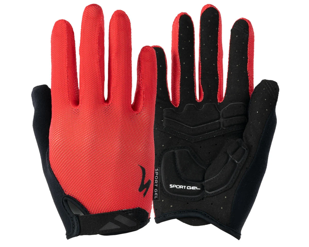 Specialized Women’s Body Geometry Sport Gel Long Finger Gloves (Red) (S)