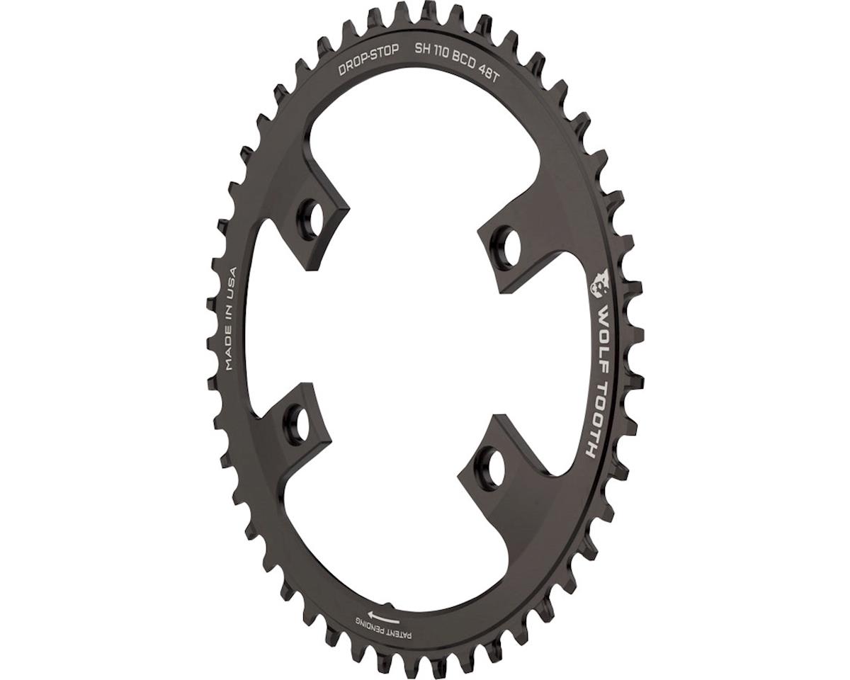 Wolf Tooth Components Shimano 4-Bolt Chainring (Black) (Drop-Stop B) (Single) (48T) (110mm Asym. BCD)