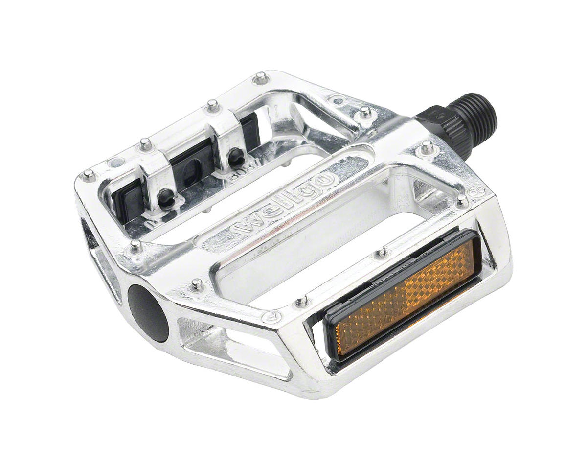 Wellgo B087 Platform Pedals (Silver) (Aluminum) (Molded Pins) (9/16″) (Standard)