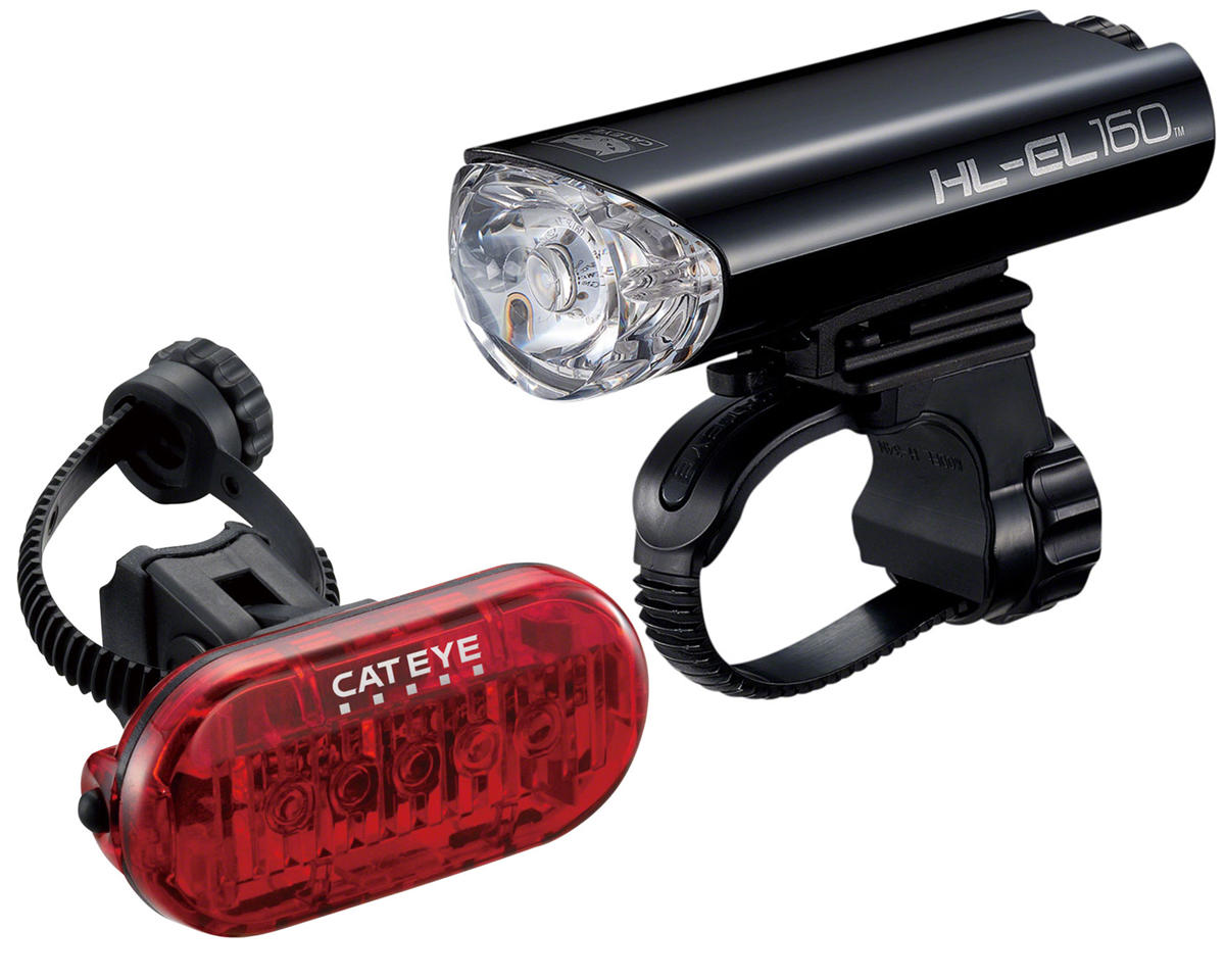 CatEye HL-EL160/Omni 5 Headlight/Taillight Set (Black) (AA/AAA Batteries)