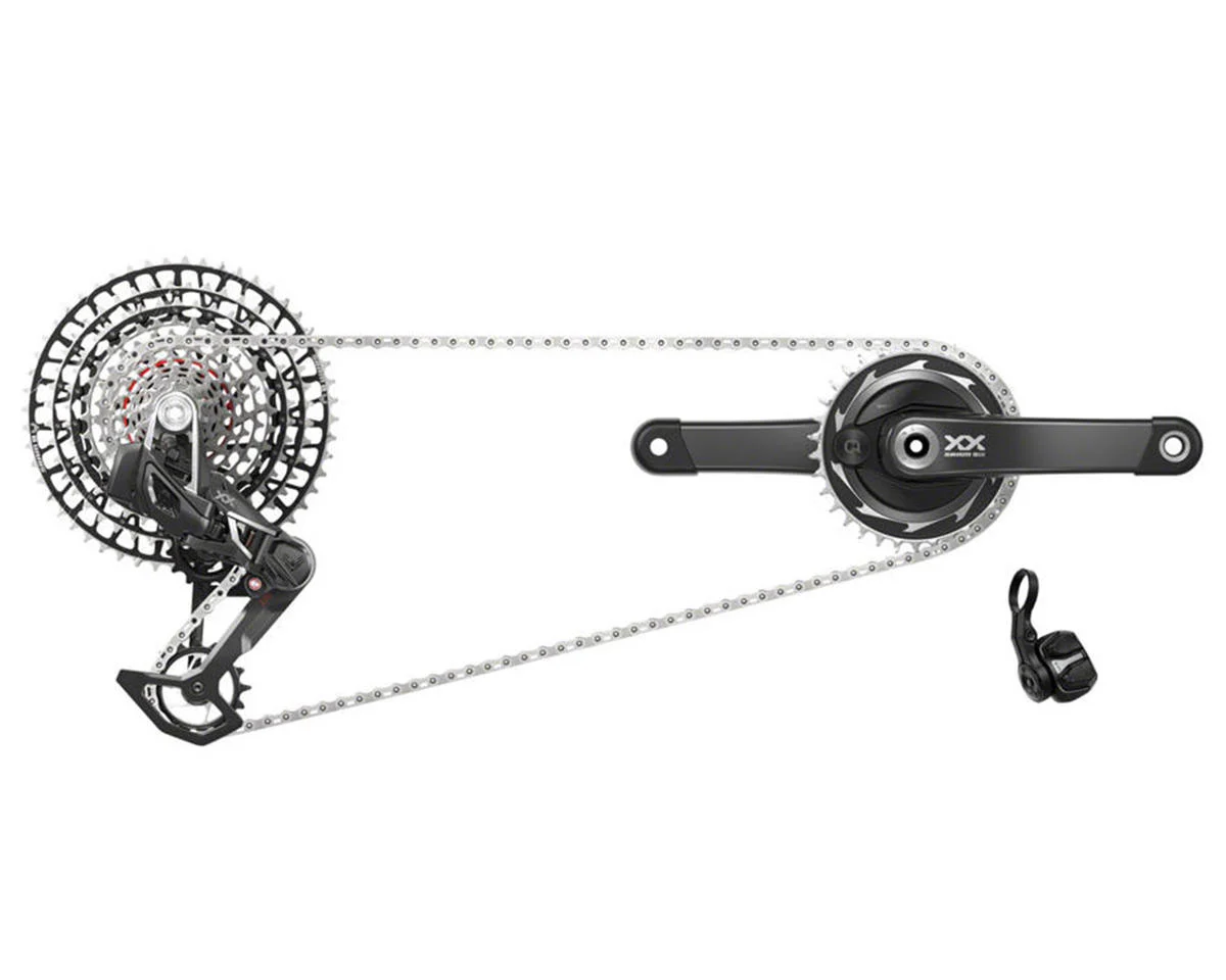 SRAM XX SL Eagle Transmission AXS Power Meter Groupset (Black/Silver) (T-Type) (175mm) (34T) (D2) (1 x 12 Speed) (DUB) (55mm Chainline) (UDH)