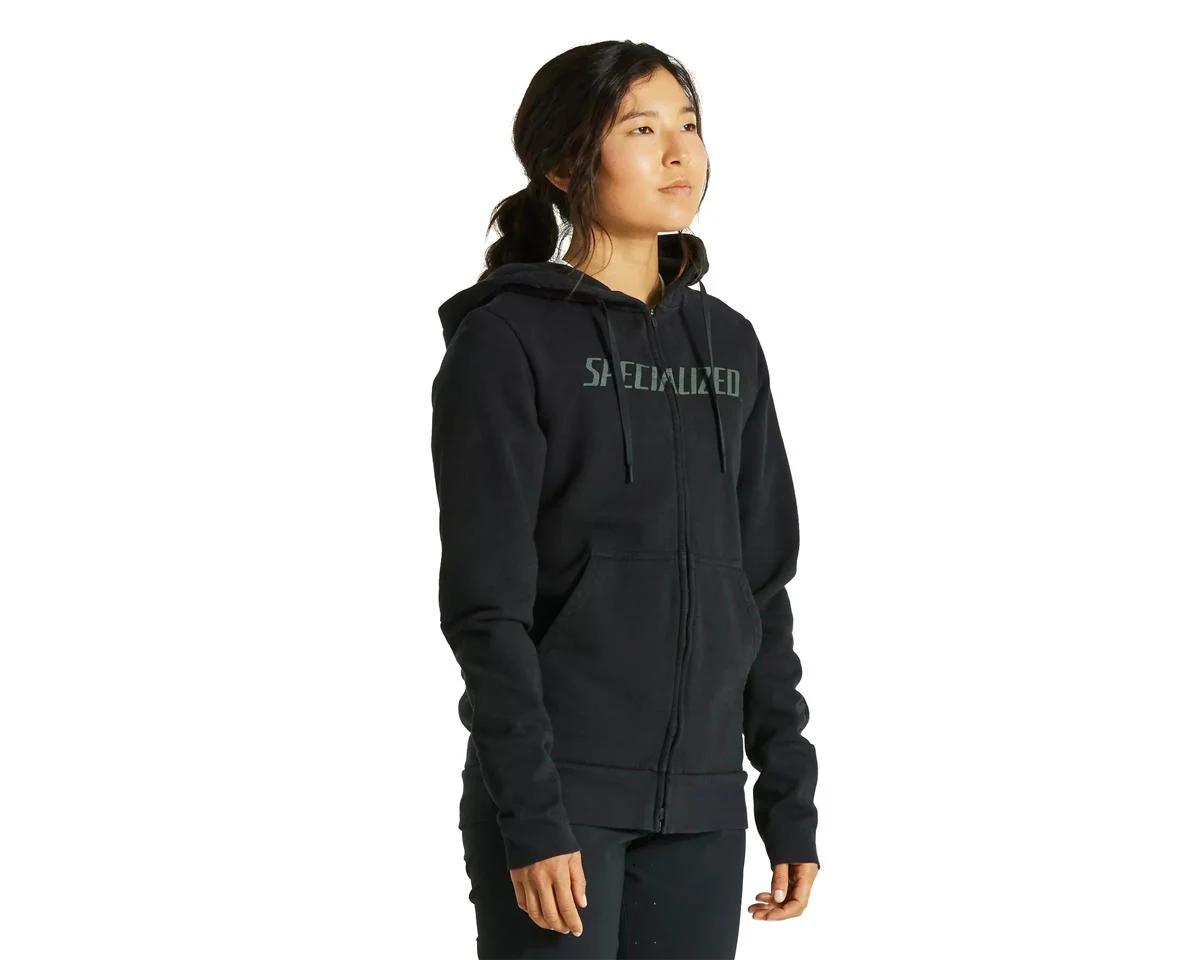 Specialized Women’s Legacy Wordmark Zip-Up Hoodie (Black) (XS)