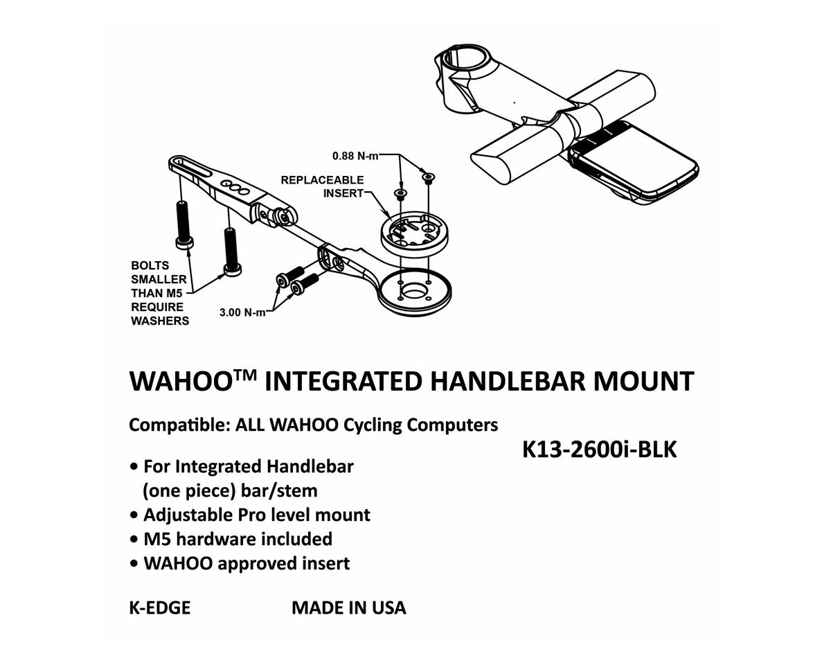 K-Edge Integrated Handlebar System Computer Mount (Black) (Wahoo Insert)